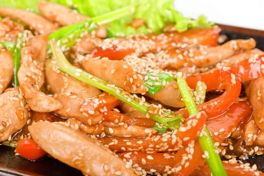 Chinese salad with spicy meat and vegetable