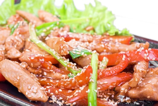 Chinese salad with spicy meat and vegetable