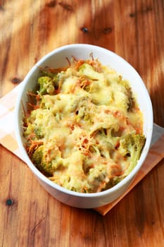 Healthy and delicious broccoli casserole with cheese
