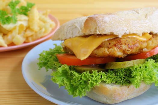 Schnitzel rolls with fries