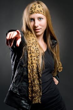 Sexy portrait of a woman with beautiful brown long hair