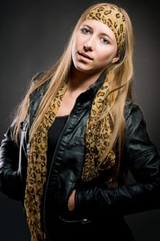 Sexy portrait of a woman with beautiful brown long hair