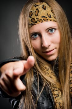 Sexy portrait of a woman with beautiful brown long hair