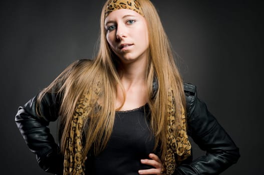 Sexy portrait of a woman with beautiful brown long hair