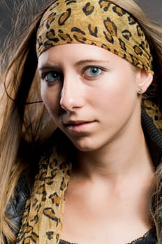 Sexy portrait of a woman with beautiful brown long hair