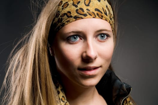 Sexy portrait of a woman with beautiful brown long hair