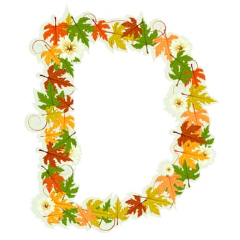 Pattern letter made from flowers and leaves