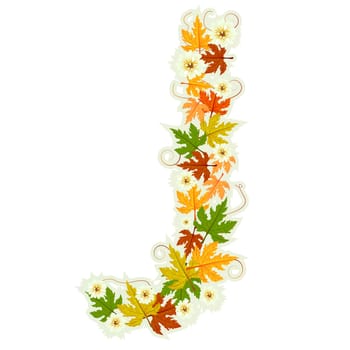Pattern letter made from flowers and leaves