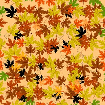 Autumn leaves seamless pattern. Abstract background, easy to edit, copy paste.
