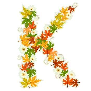 Pattern letter made from flowers and leaves