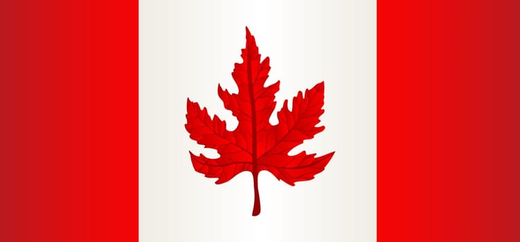 Flag of Canada with maple leaf