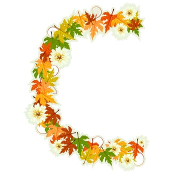 Pattern letter made from flowers and leaves