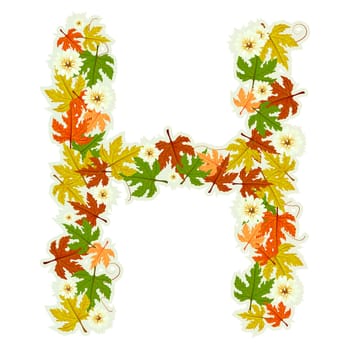 Pattern letter made from flowers and leaves