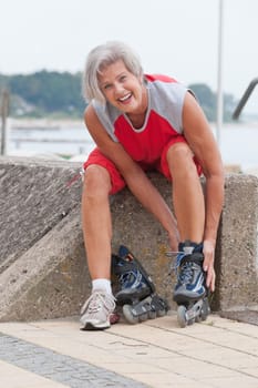 Active seniors skating