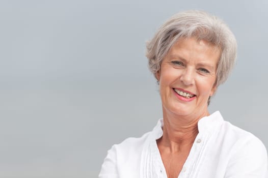 Active senior woman on the beach