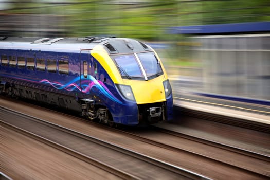Fast moving modern train
