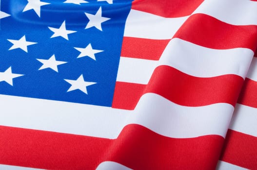 Detail of Silky National Flag of United States of America - USA Flag Drapery