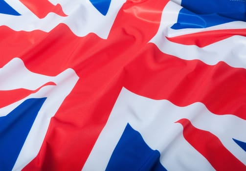 Detail of Silky National Flag of Great Britain Flag Drapery
