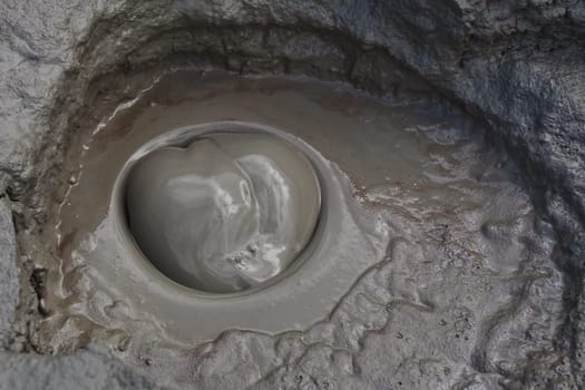 a mud volcano crater in Buzau Romania