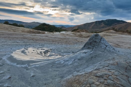 Strange landscape produced bu active mud volcanoes. Location: Buzau Romania