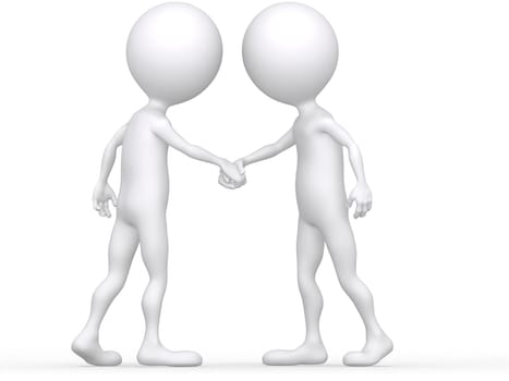 3d Close-up two businessmen shaking hands