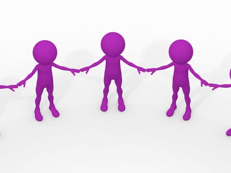 3d team circle community social teamwork