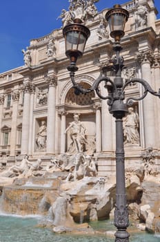 Baroque Trevi Fountain (Fontana di Trevi) in Rome, Italy
