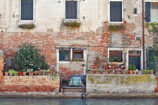View of the town of Venice (Venezia) in Italy