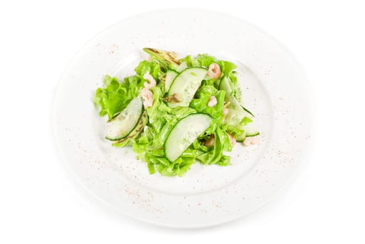 shrimp salad with cucumber and avocado