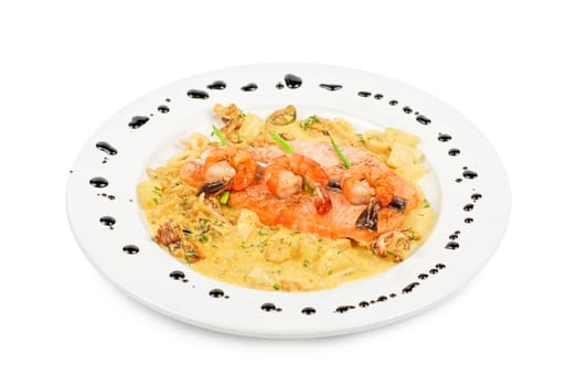 Salmon fish and seafood tasty gourmet dish closeup