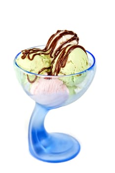 scoops of ice-cream isolated on a white background