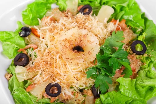 greece salad at plate closeup