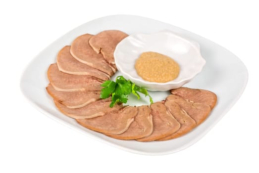 Beef tongue isolated on a white background