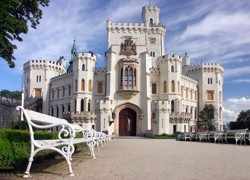Czech Republic - white castle Hluboka nad Vltavou