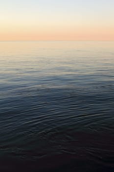 Calm sea off Heligoland in the evening light