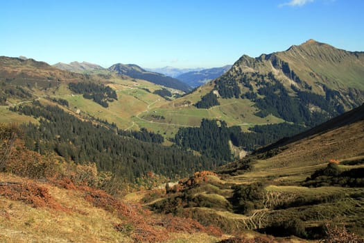 The Furkajoch in Austria in autumn