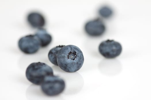 Blueberries on a white background