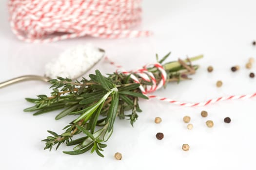 Thyme bunch on the table with spices