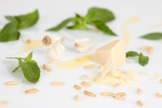 Basil with Parmesan,pine nuts and garlic