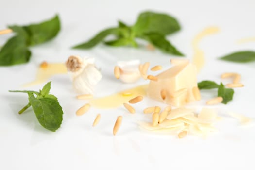 Basil with Parmesan,pine nuts and garlic