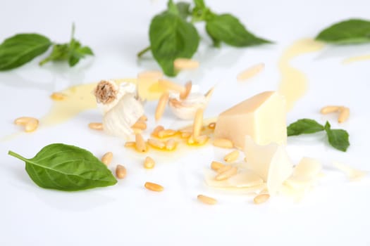 Basil with Parmesan,pine nuts and garlic