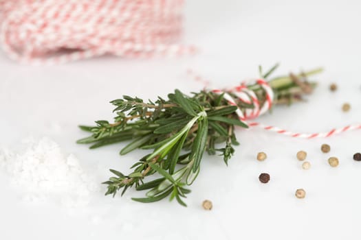 Thyme bunch on the table with spices
