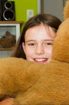 Girl with teddy bear
