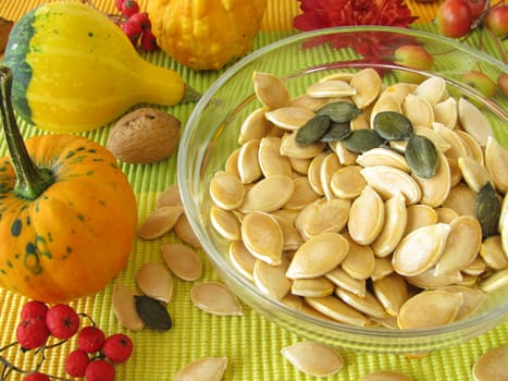 Dried pumpkin seeds with skin