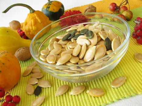 Dried pumpkin seeds with skin