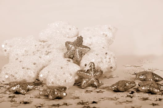 Stars and snowflakes background