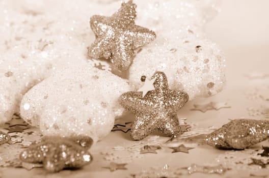 Stars and snowflakes background