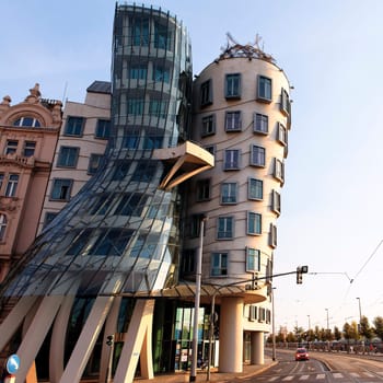 Dancing house building in downtown Prague, Czech Republic
