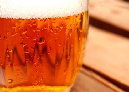 Closeup of Glass of Draught Bear in Pub