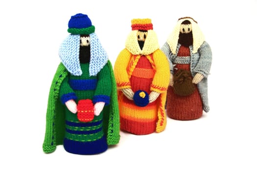 nativity scene, the 3 wise men or kings bearing gifts